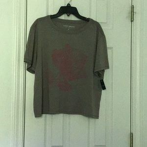 Lucky brand crop tee with rose on it. Size S.